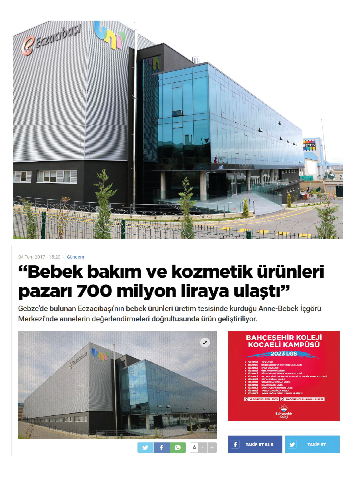 Eczacibasi Hijyen Uretim Tesisi