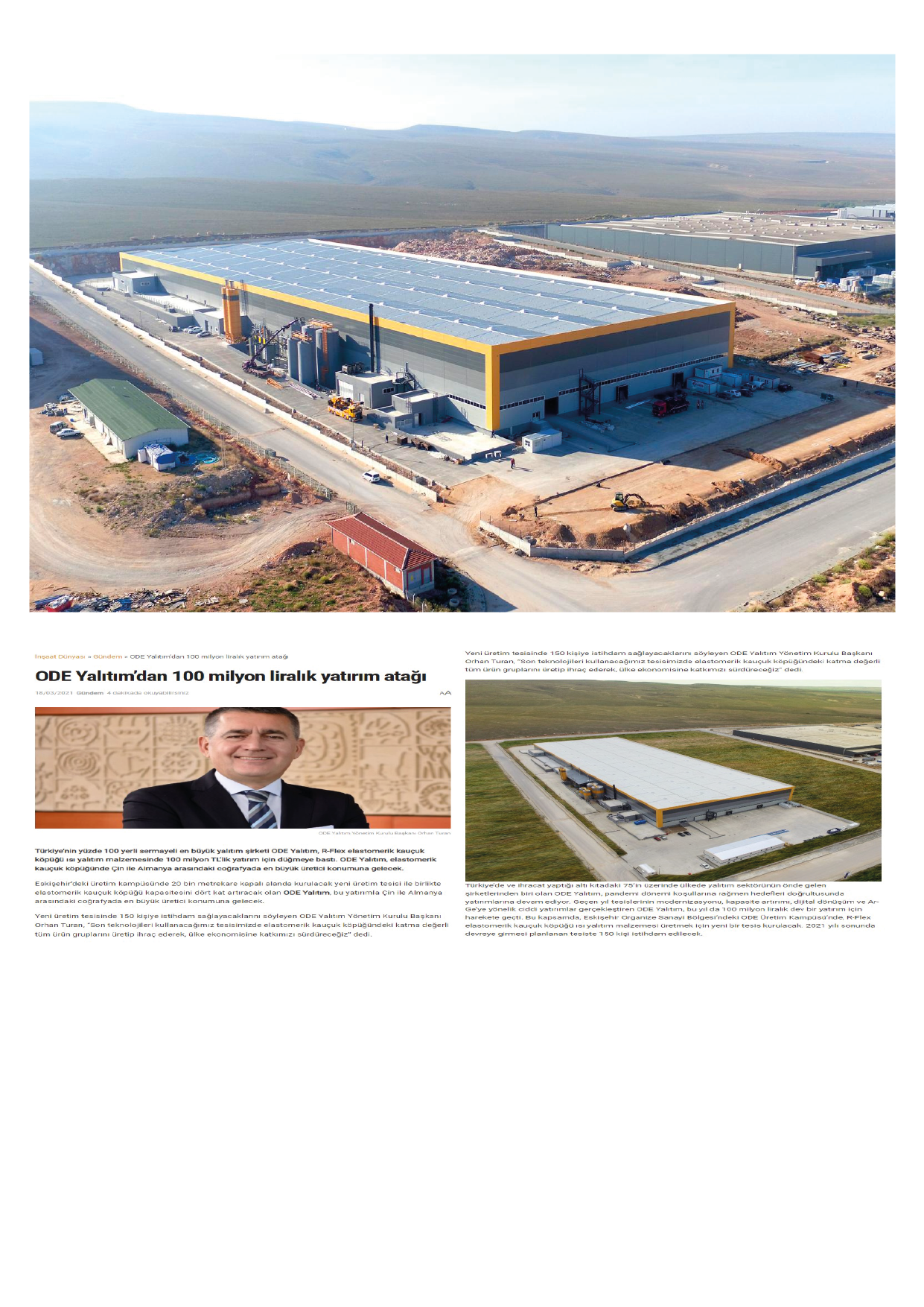 Ode Yalitim Yonetim Ve Uretim Binasi Insaati