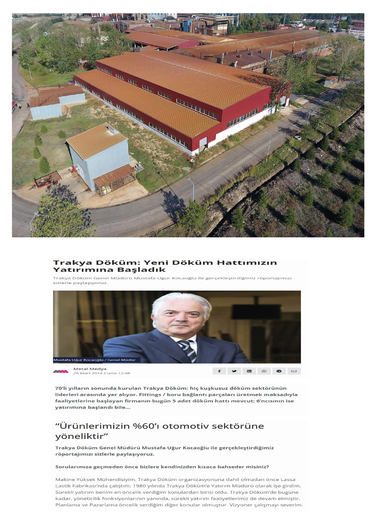 Trakya Dokum Yeni Dokumhane Binasi Insaati