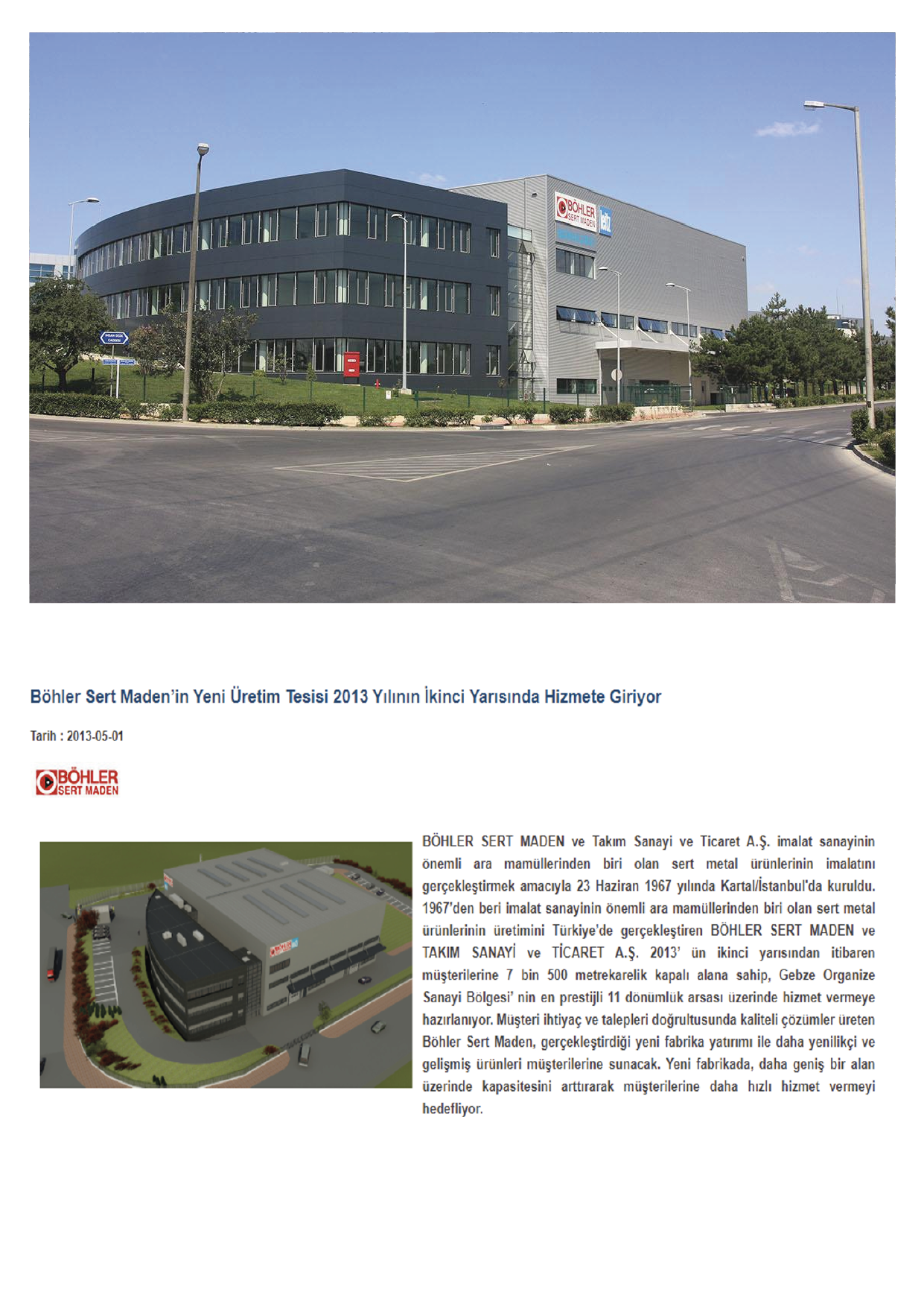 Bohler Sert Maden Yeni Yonetim Ve Uretim Binasi