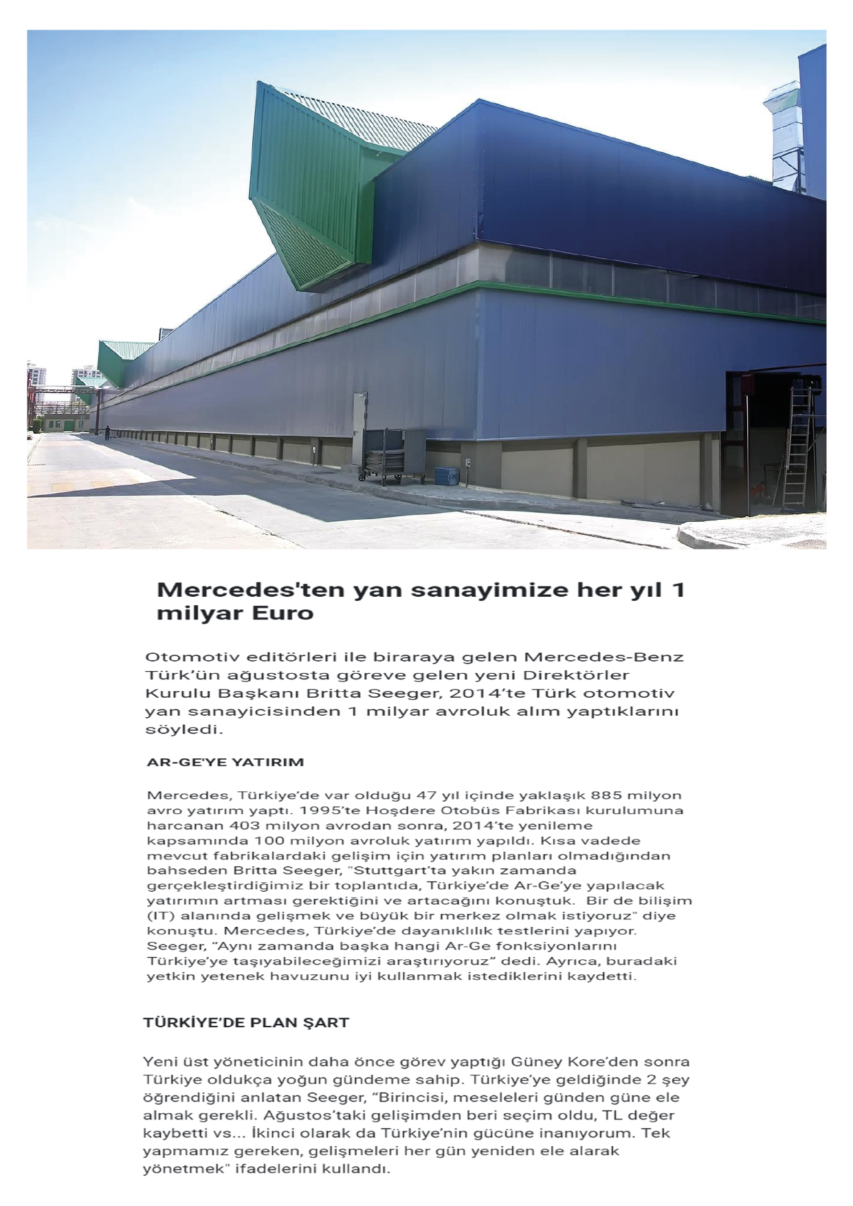 Mercedes Benz Turk A.S. Kapa 4700 Projesi