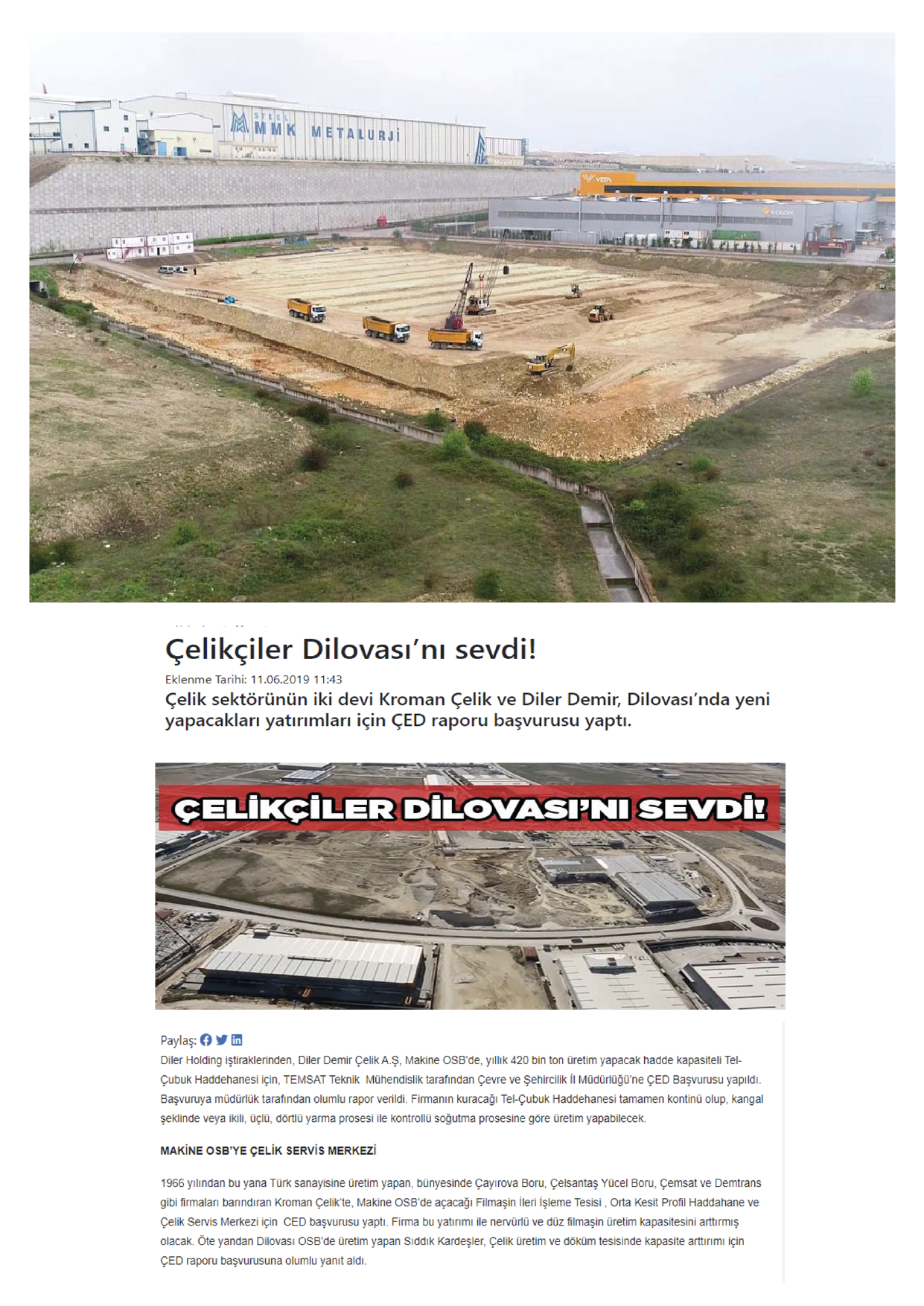 Kroman Celik Profil Isleme Merkezi Zemin Duzenleme Isleri