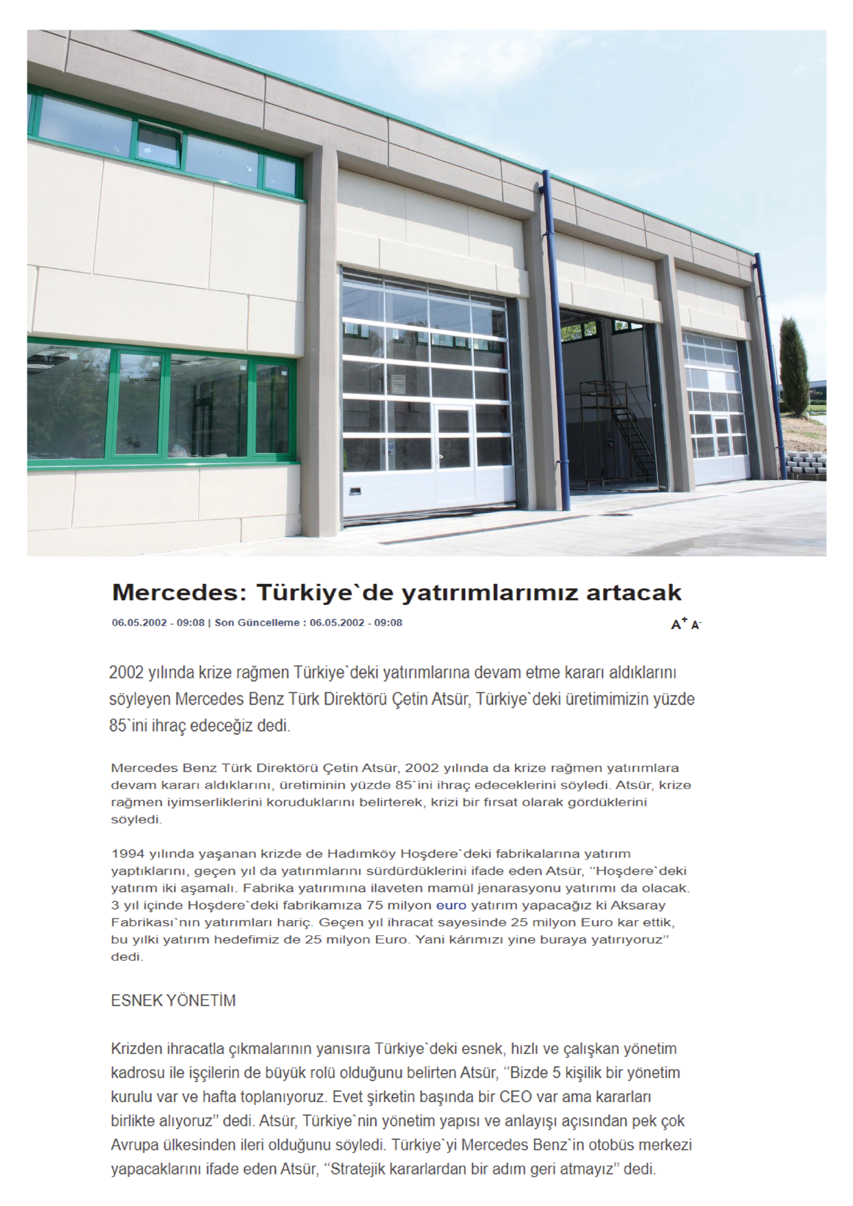 Mercedes Benz Turk A.S. Itfaiye Binasi Insaat Isleri