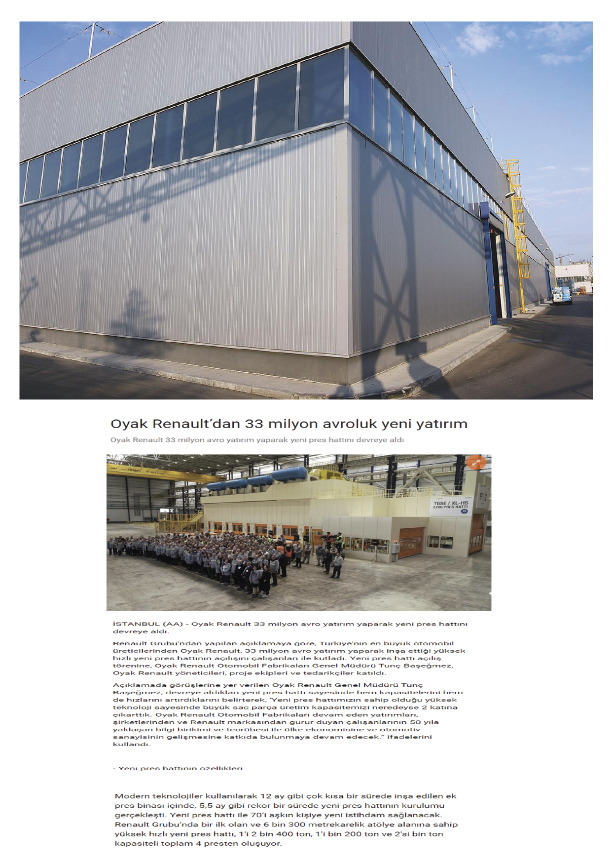 Oyak Renault Pres Binasi Buyutulmesi