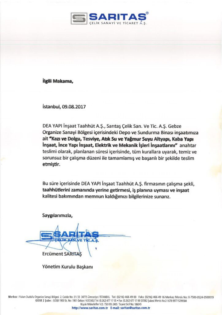 İş Bitirme Belgeleri