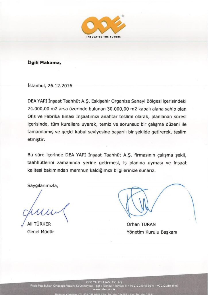 İş Bitirme Belgeleri