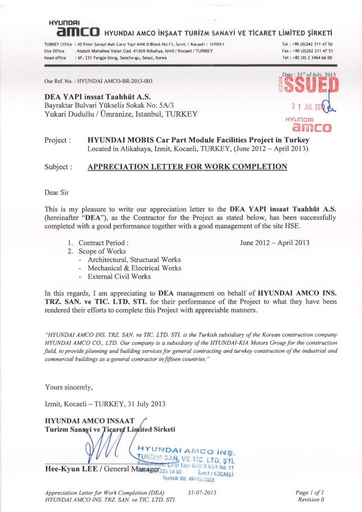 İş Bitirme Belgeleri