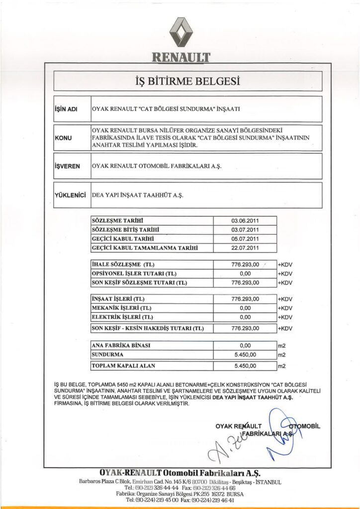 İş Bitirme Belgeleri