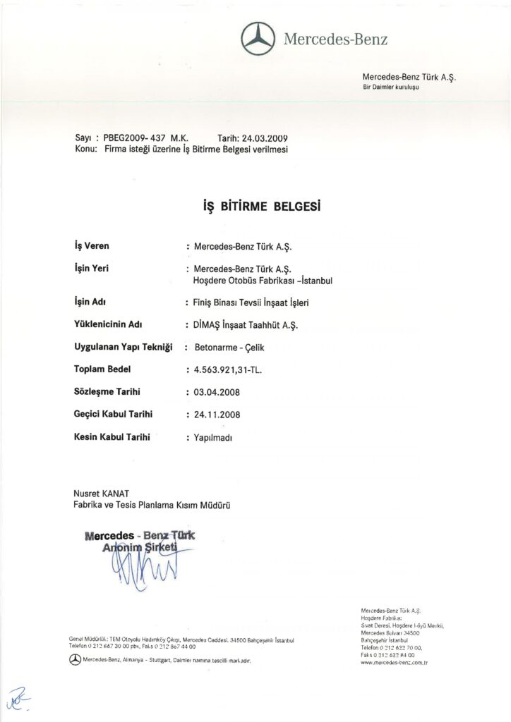 İş Bitirme Belgeleri